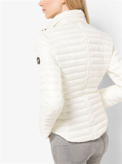 michael kors puffer jacket women's white|Michael Kors packable jacket women.